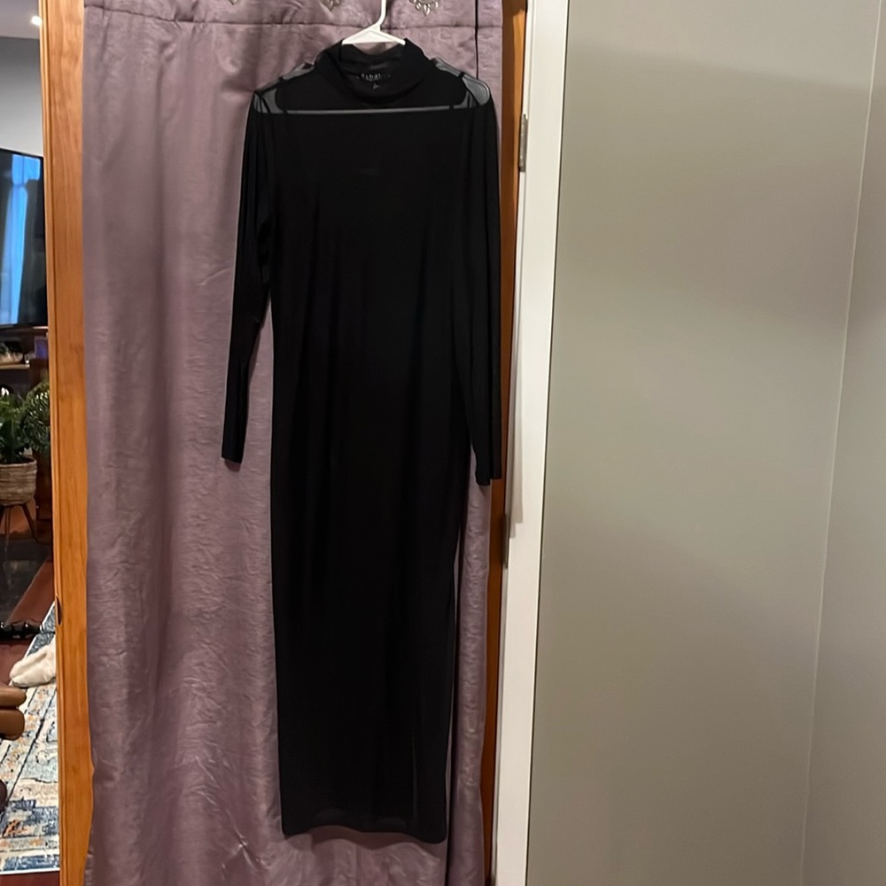Eloquii Sheer Panel Fitted Dress